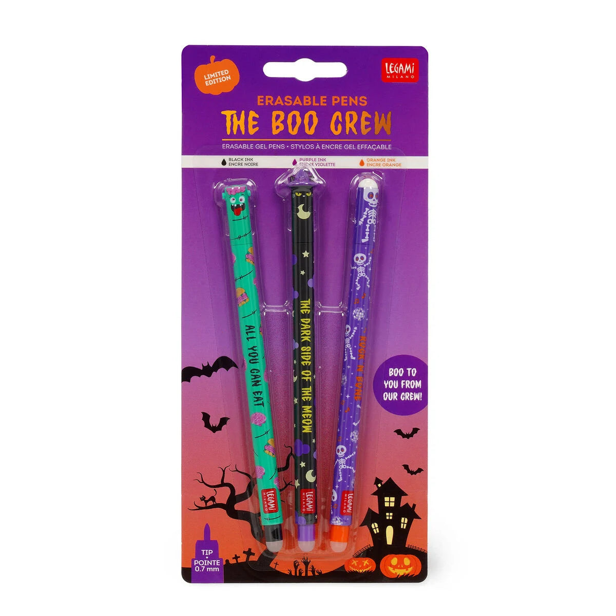 Set de 3 Stylos à Encre Gel Effaçable - HALLOWEEN