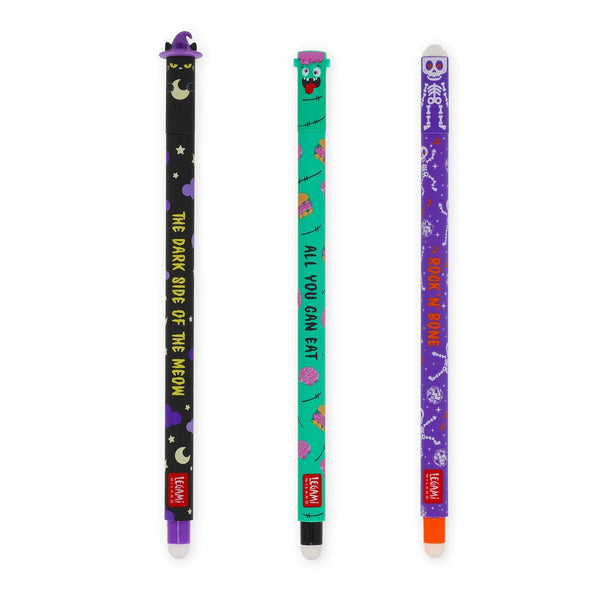 Set de 3 Stylos à Encre Gel Effaçable - HALLOWEEN