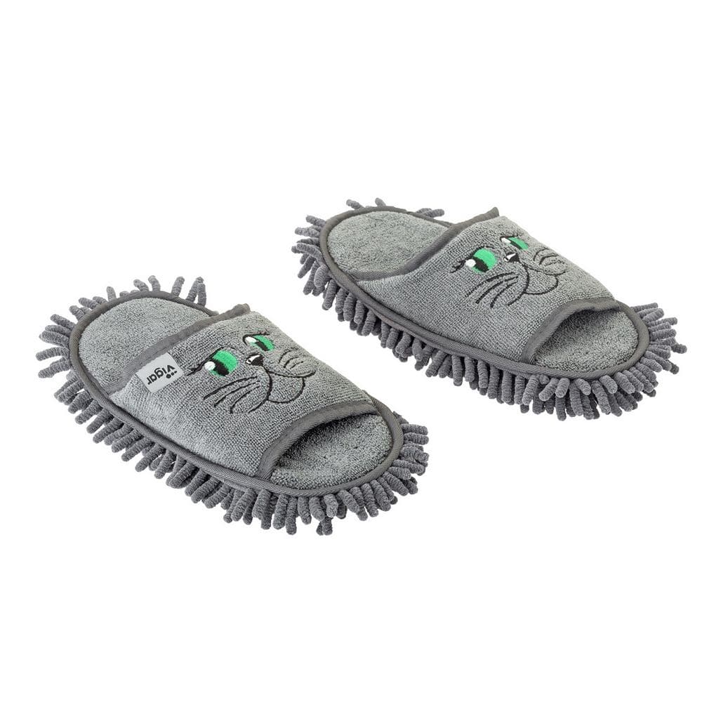 Chaussons Microfibres Chat Gris