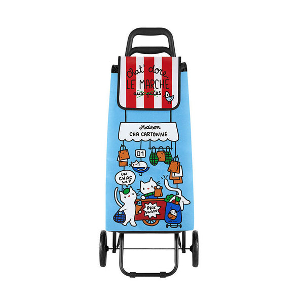 Caddie de Courses Isotherme - Chat (bleu)