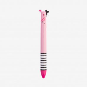 Stylo 2 Couleurs - Flamant Rose