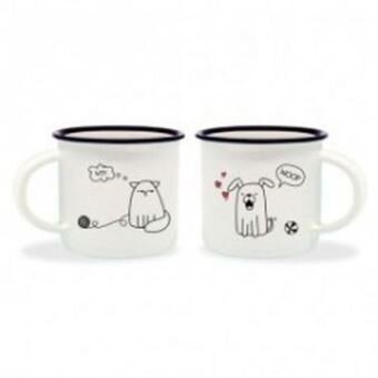 Set de 2 Tasses à Espresso - Chat et Chien