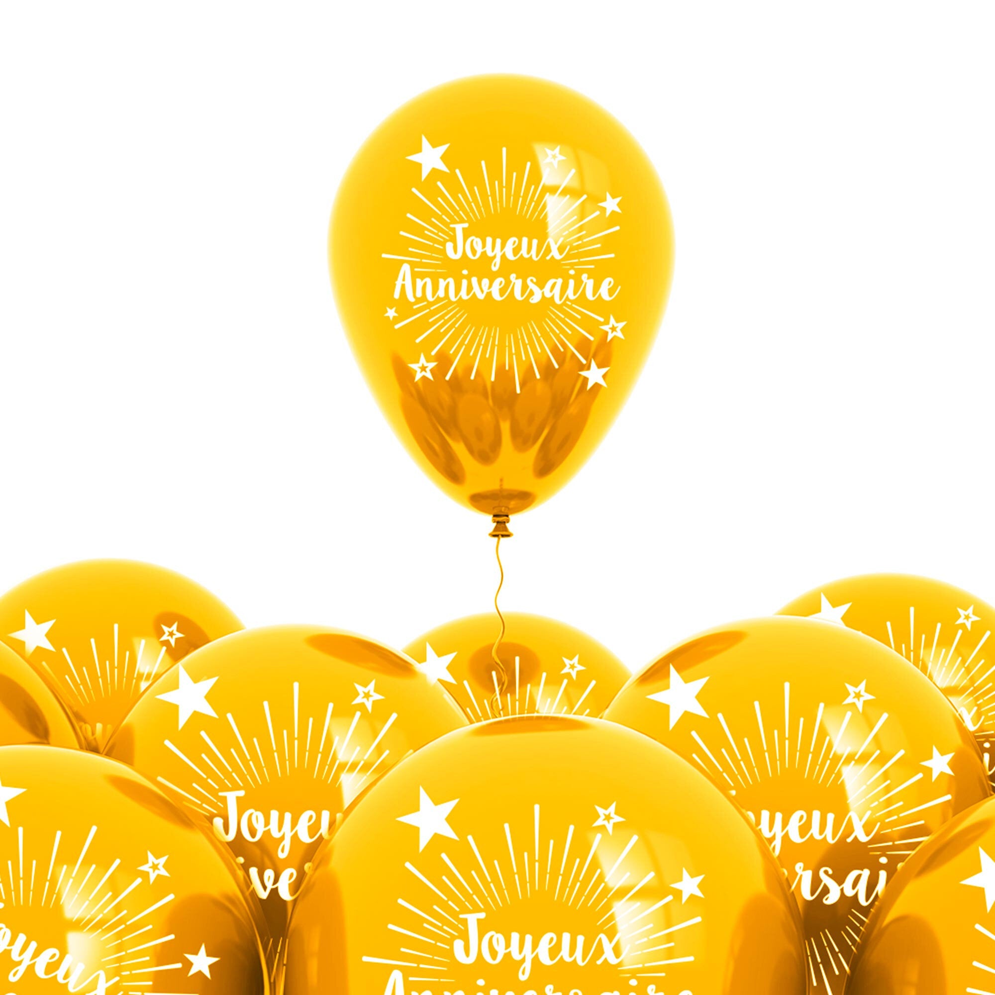 Ballons Doré Joyeux Anniversaire - 6 Pièces